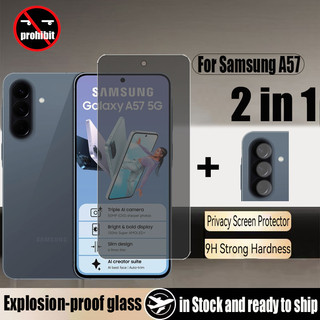 Kính cường lực 2 trong 1 Samsung A57 5G Bảo vệ màn hình chống nhìn trộm cho Samsung Galaxy A37 A07 A55 A35 A17 A16 A06 A56 A36 4G 5G 9D Phim bảo vệ kính có ống kính máy ảnh