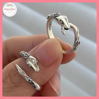 Nhẫn nữ thời trang handmade vintage hình dạng hoa hồng và rắn - Trang sức quà tặng