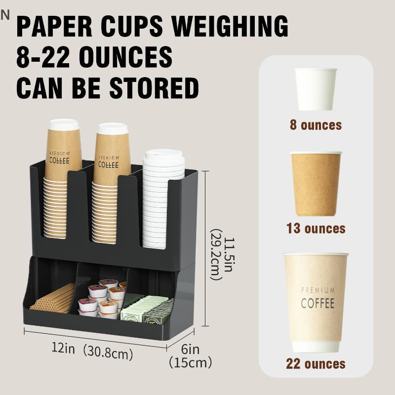 Hộp đựng cà phê NS với 6 ngăn Thiết kế dọc cho đồ dùng phòng nghỉ và giá đỡ cốc cho nhà bếp văn phòng NS