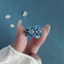 Nhẫn nữ cloisonné men hoa, phong cách nông thôn tươi mát với thiết kế silver droplet đa năng