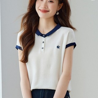 Áo sơ mi dệt kim mỏng tay ngắn phong cách mới, phù hợp cho mùa hè với thiết kế đơn giản dễ phối đồ.
