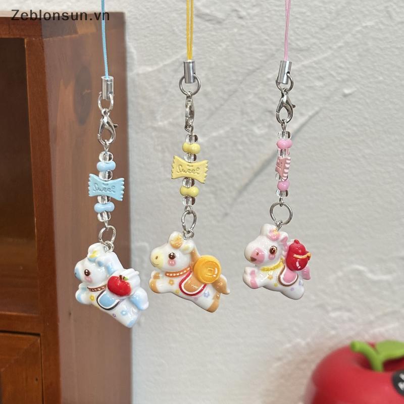 # HB # 1 / 5 Chiếc Hoạt Hình Dễ Thương Pony Móc Khóa Sáng Tạo Ngựa Đính Hạt Dây Đeo Điện Thoại Di Động Mặt Dây Chuyền Ba Lô Trang Trí Phụ Kiện Quà Tặng.