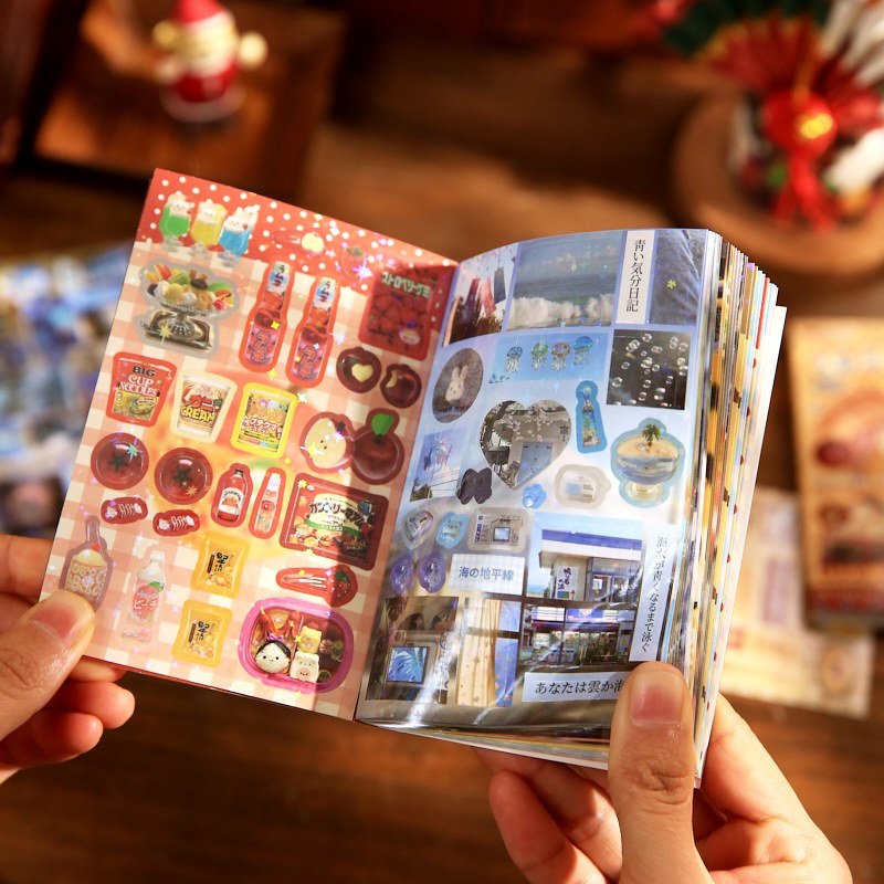 Sổ 30 tờ sticker phim ngôi sao lấp lánh trang trí kawaii retro pudding soda