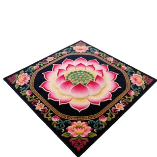 Thảm trải sàn pha lê sen Zen quỳ gối, thảm thiền cho phòng ngủ, phòng khách gia đình, kiểu vuông Trung Quốc, ba chiều
