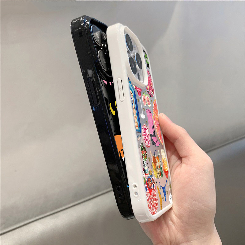 Ốp Lưng Cho iPhone 11 16 14 15 12 13 Pro Max 17AIR 16e 8 7 Plus XR X XS Max SE2020 2022 Graffiti Neon City Acrylic Trong Suốt Chống Sốc