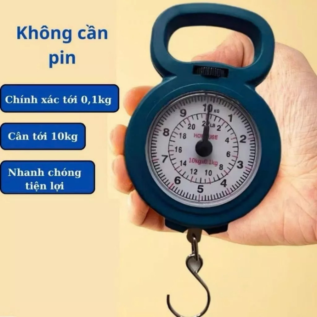 Cân Lò Xo Cân Cầm Tay Đa Năng Cầm Tay Gia Dụng 10Kg, Cân Hàng Hóa Xách Tay Đa Năng 10Kg