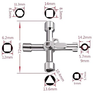 Chìa khóa đa kích thước chữ thập/tam giác Chìa Khóa Đa Năng, Đa Kích thước Cruciform, Tam Giác, Lỗ Vuông