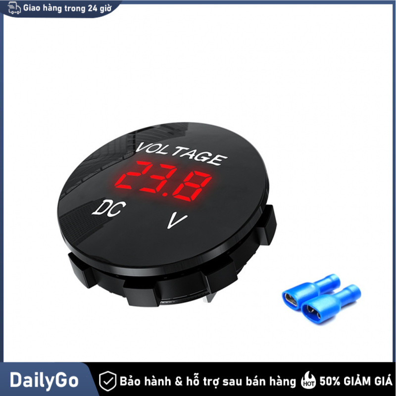 Vôn kế số DC 12V/24V chống nước có đèn Vôn Kế (Kỹ Thuật Số), Đồng Hồ Đo Số, Chống Thấm Nước, Tái Trang Bị