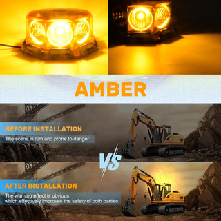 Đèn LED Beacon Đèn Hổ Phách Cảnh Báo Xe Cứu Hỏa Xe Buýt Nhấp Nháy COB Khẩn Cấp Với Từ 12-24V