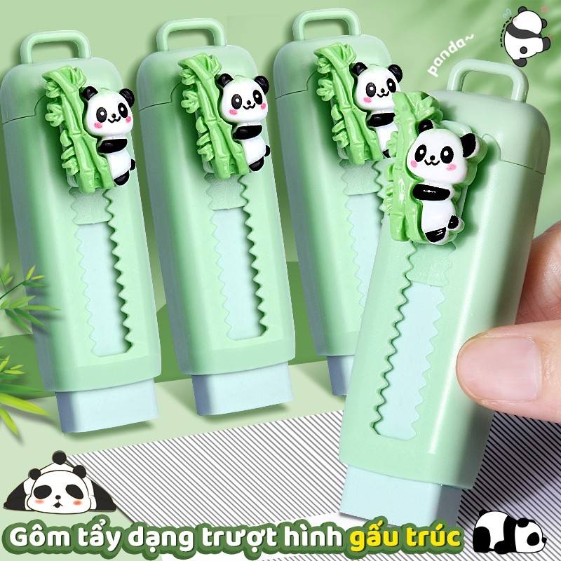 Cục tẩy chì dạng kéo khổ lớn thiết kế thông minh không dính tay, tạo hình gấu trúc dễ thương