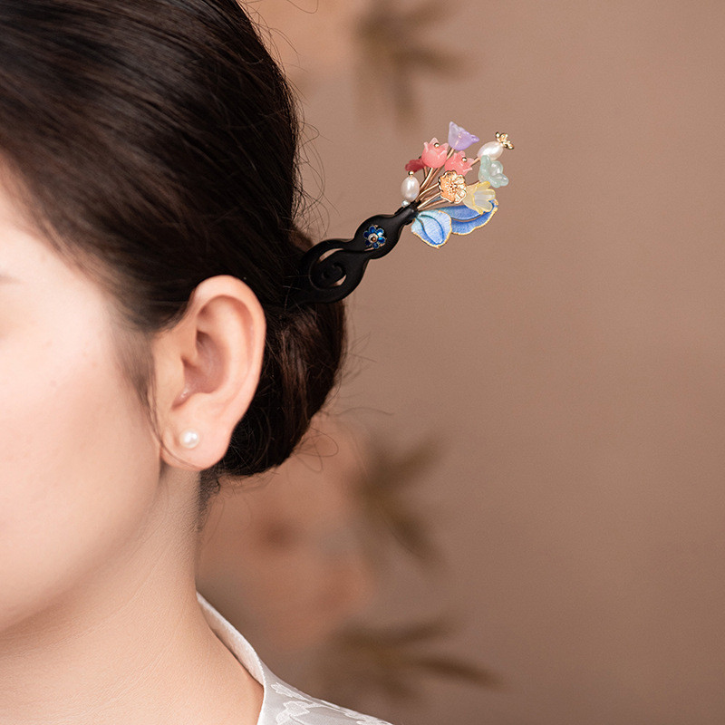 Kẹp tóc hoa ba chiều cao cấp thời trang