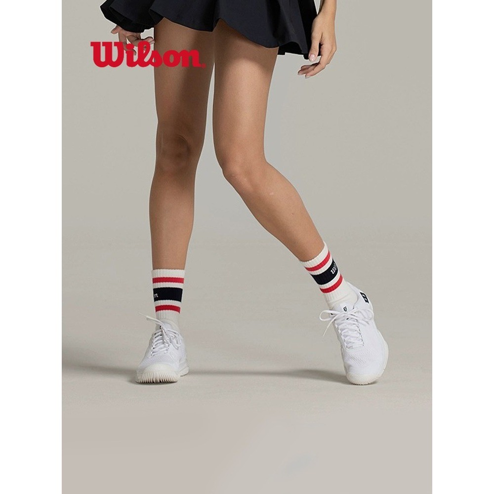 Wilson Unisex Crew Stripe Script Sock Tất Thể Thao WU00063411