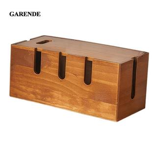 Bộ sắp xếp dây Garende cho bàn làm việc Hộp dây điện bằng gỗ cho ổ cắm điện Máy ảnh trung tâm USB
