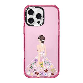 CASECASE X Váy Hoa Cô Gái Màu Hồng Fizz Trong Suốt Cứng Từ Hút Tác Động Dành Cho Apple IPhone 12 13 14 15 16 17 Pro Max Air Plus Có Hộp