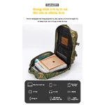 🏕️ Ba Lô Chiến Thuật Màu Dịp 50L Vải Oxford | Kháng Mài Chống Thấm, Nhiều Ngăn Chia Lưu, Dùng 3 Dạng (Đôi Vai/Đơn Vai/Chịu Tay), Dành Cho Leo Núi, Cắm Trại & Lênh Lạc — ảnh 5