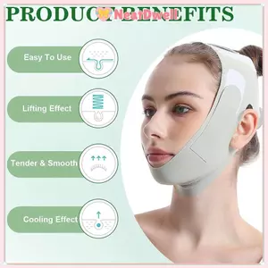 Dây đeo nâng cơ mặt NEATDWELL, Đai nâng cơ mặt có thể điều chỉnh, Di động thoáng khí hình chữ V làm mát cằm lên phụ nữ