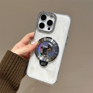 Ống Kính Kim Cương Năm Ngựa Xoay Được Chân Đế Lấp Lánh Vỏ Điện Thoại Kim Sa Lấp Lánh Cho iPhone 17Promax 16Promax 12 13 14 15 Pro Max 11 15Plus Chống Sốc Nam Nữ Vỏ Di Động
