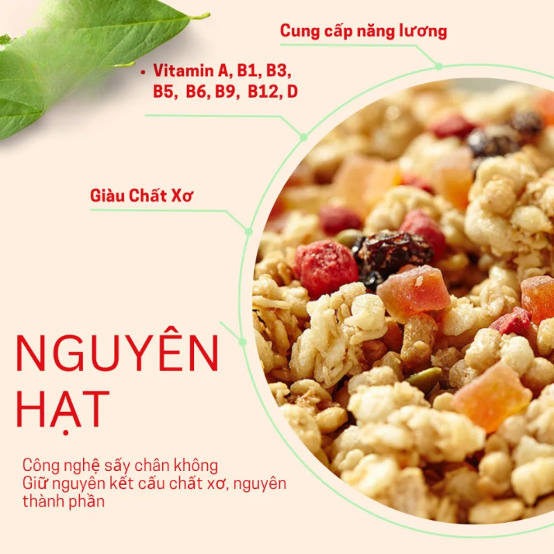 Ngũ Cốc Trái Cây Calbee Nhật Bản Gói 600g, Ngon Giòn Giàu Chất Xơ Ít Chất Béo Bổ Sung Dinh Dưỡng