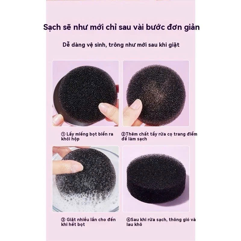 Hộp Bọt Biển GECOMO Vệ Sinh Giặt Cọ Khô Làm Sạch Cọ Trang Điểm Không Dùng Nước Tiện Lợi Choco.cosmetic