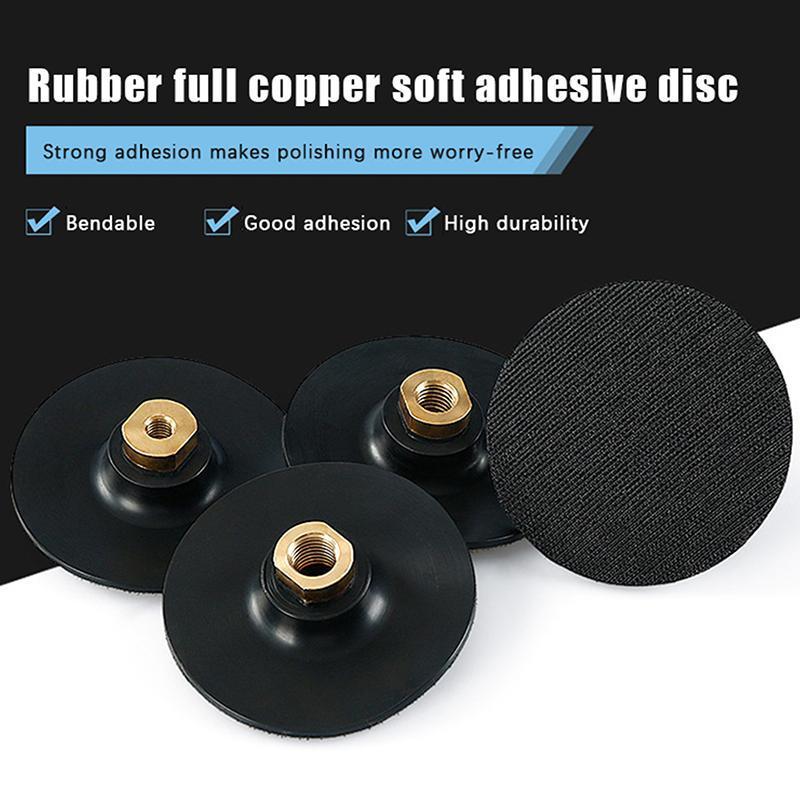 GOAY 3Inch 4Inch Cao Su Baing Pad M10 M14 M16 Sợi Đánh Bóng Đĩa Mài Baing Pad Cho Máy Xay Góc Đánh Bóng Đĩa Pad VN