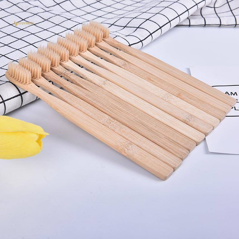 MUQV 10 cái / răng miệng sức khỏe carbon thấp bảo vệ môi trường bàn chải đánh răng than tre n