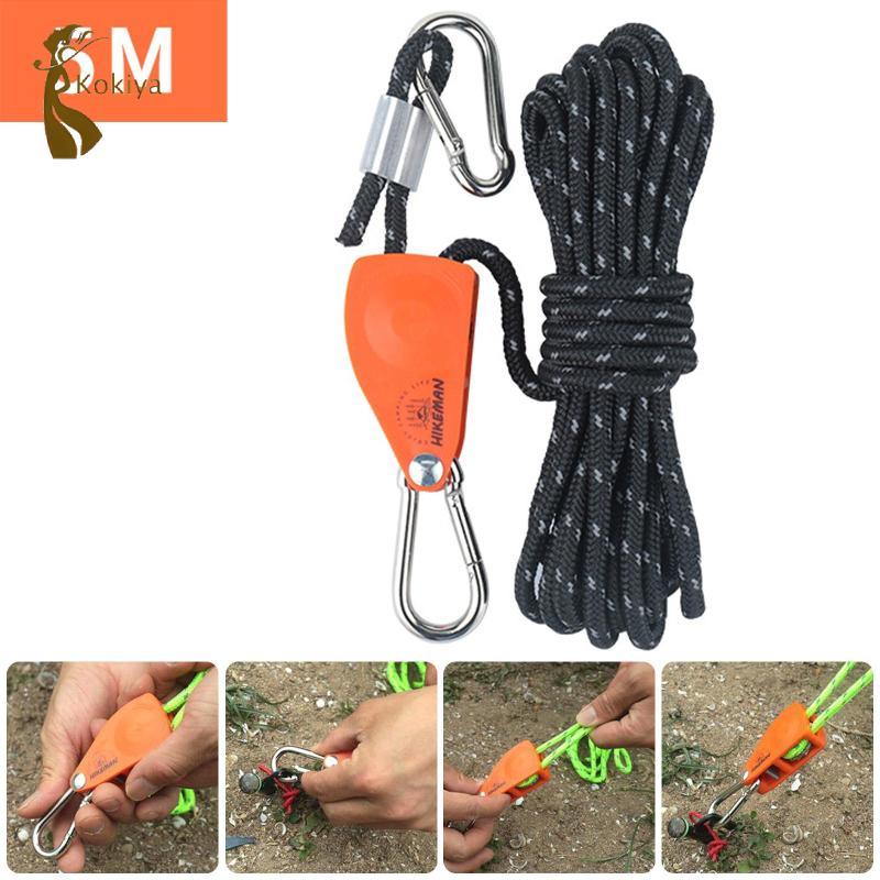 Ròng Rọc Ratchet với Dây Móc Phát Sáng và Khóa Nhanh cho Treo Mái Hiên và Lều