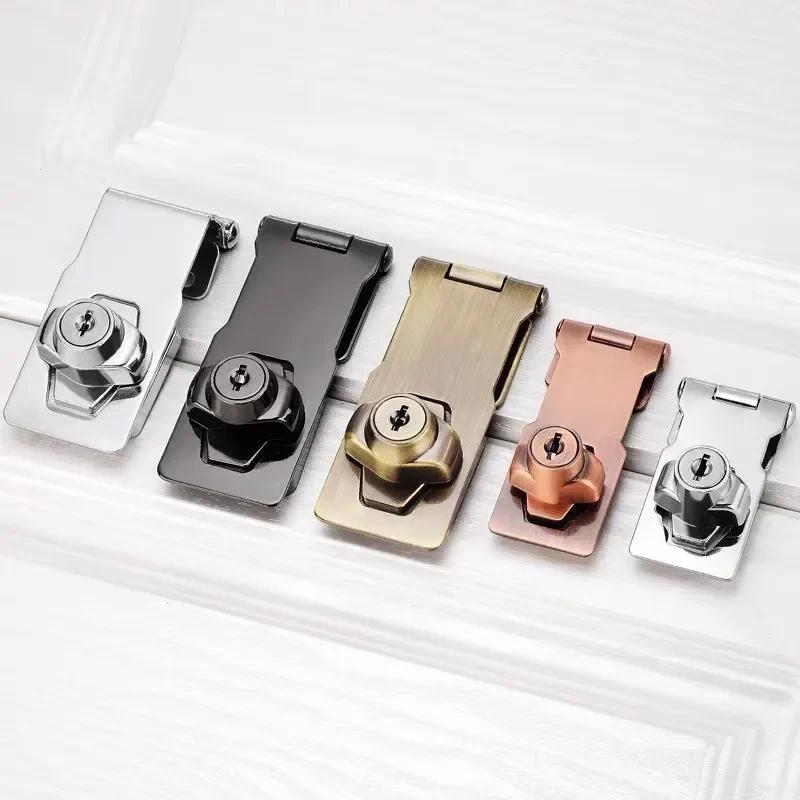 Hasp Heavy Duty Locking Hasp Staple Có Chìa Khóa Ổ Khóa Tủ Nhà Để Xe Tủ Văn Phòng Khóa An Ninh Phần Cứng