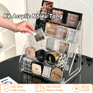 Kệ Đựng Mỹ Phẩm Nhiều Tầng Bằng Acrylic Trong Suốt - Thiết Kế Bậc Thang Để Nước Hoa, Son Môi, Trang Trí Bàn Trang Điểm