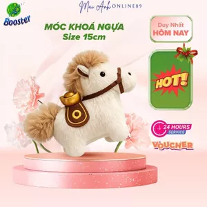 Móc khóa Ngựa bông 15cm cao cấp – Ngựa may mắn treo xe ,treo túi, treo chìa khóa, Quà tặng dễ thương