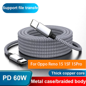 KY38 60W Loại C Sang Loại C 3M 5M 8M Cáp sạc PD Cáp sạc nhanh cho OPPO Reno 15 15F 15Pro Camera Nối Dài Cáp loại c sạc nhanh