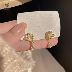 Bông tai & Mặt dây chuyền hình bướm Opal/Zircon - Lãng mạn cho Ngày Tình Nhân