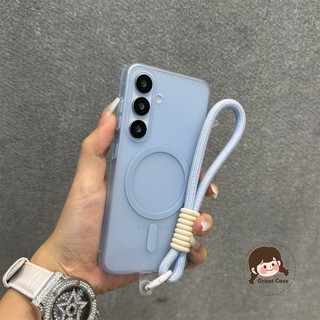 Ốp điện thoại từ tính Ice Mist cho OPPO Find X9 X8S Plus X7 Ultra X6 Pro 5G 4G Vỏ cảm giác da mờ đơn giản dành cho doanh nghiệp Vỏ PC cứng trong suốt Vỏ lưng chống sốc có dây buộc ngắn