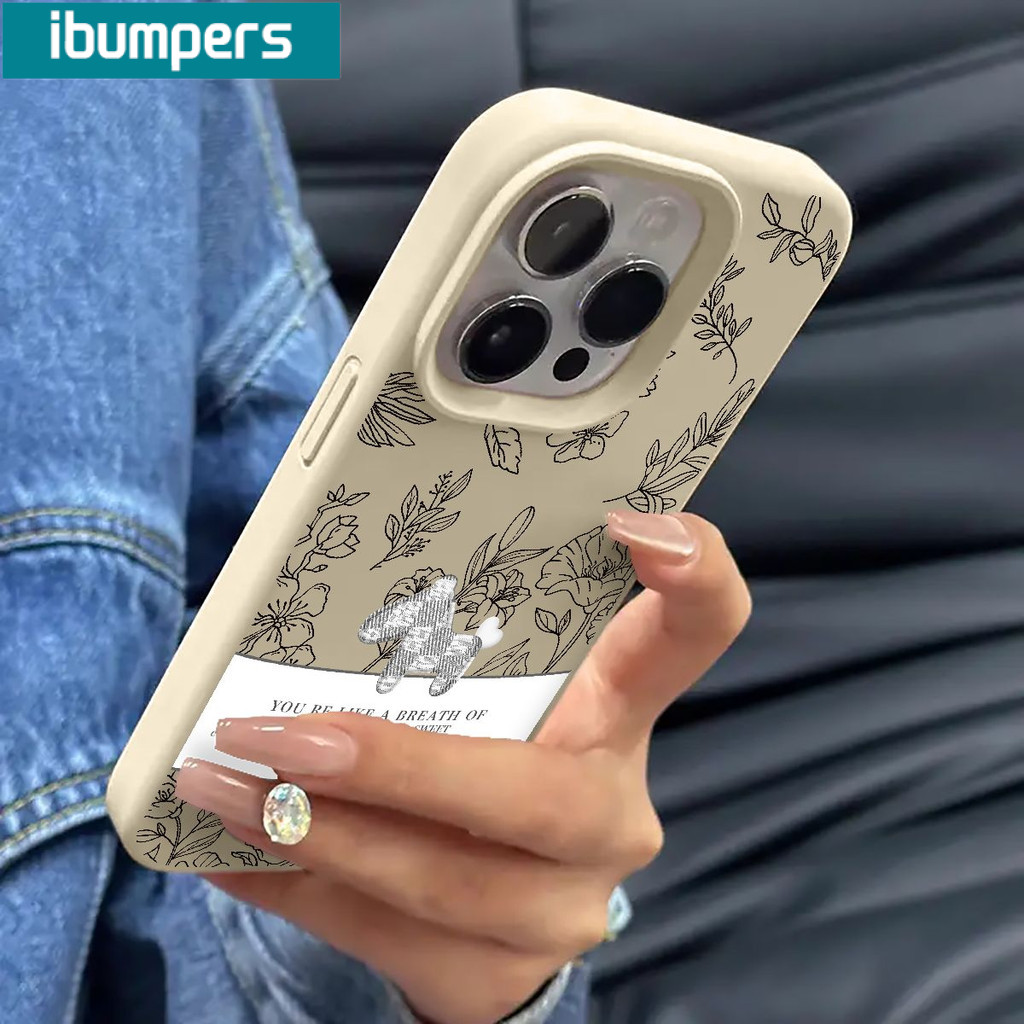 Ibumpers Ốp Điện Thoại Thanh Lịch Dòng Hoa Nghệ Thuật Ngựa Miếng Dán Silicon Mềm Chống Sốc Vỏ Cho iPhone 11 12 13 14 15 16 17 Pro Max IP Plus