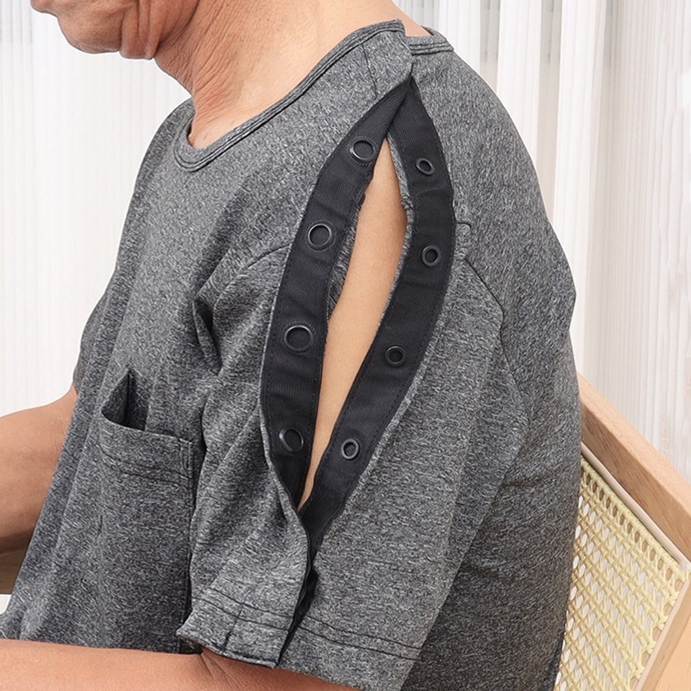 DONOVANQQ Quần áo chăm sóc người cao tuổi nằm liệt giường, Áo choàng bệnh nhân có nút tiện lợi thoáng khí, Thân thiện với da Toàn thân thiện với da Dễ dàng đeo Nút chụp bên Áo cho người cao tuổi Điều dưỡng nằm liệt giường