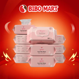 Thùng 10 gói khăn uớt 80 tờ Gumi không cồn không parabens cao cấp dành cho em bé - Bibomart
