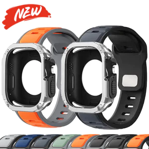 Dây đeo silicon + Vỏ TPU cho Apple Watch Series11 / 10 46mm 42mm Ultra3 / 2 / 1 49mm 9 8 7 6 5 4 SE 45mm 44mm
