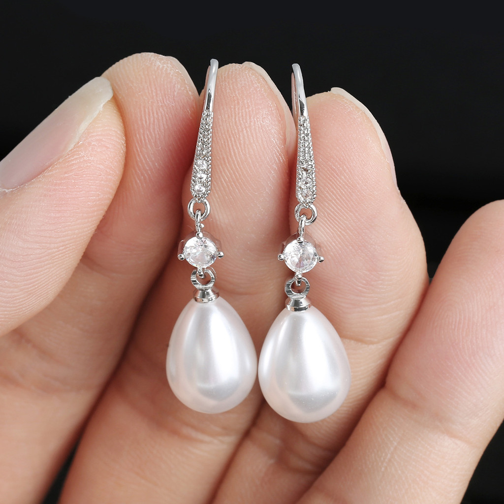 Bông tai hình giọt nước Baroque chống rách, phù hợp các sự kiện và đám cưới - DBQ9