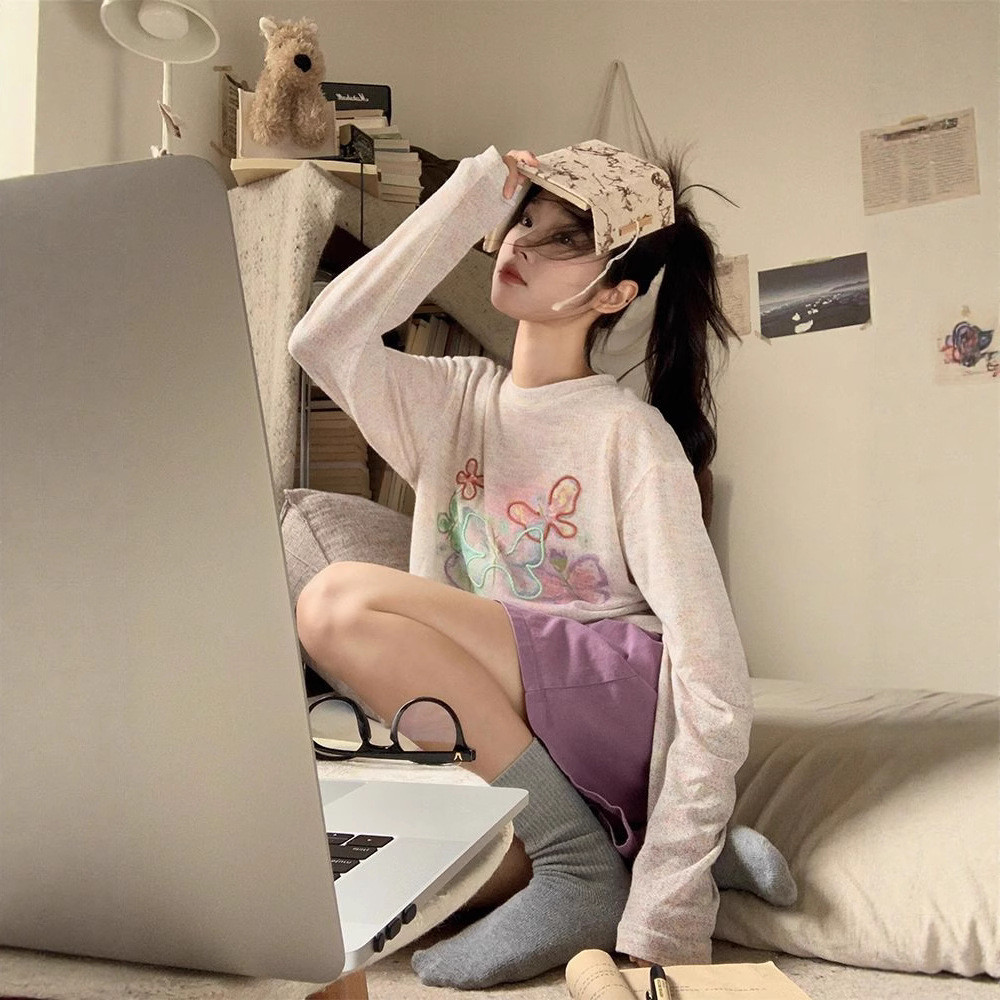 Áo Thun Dài Tay Nữ Phong Cách Hàn Quốc, Chống Nắng Mỏng Nhẹ, Perfect Cho Mùa Hè