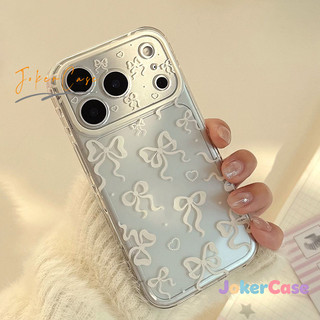 Ốp Lưng Cho IPhone 11 17 15 16 13 14 12 Pro Max 17AIR 15 7 8 Plus X XR Max Bìa mềm trong suốt có nơ sáng tạo