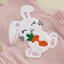 Bé Gái Áo Liền Quần Không Tay Thêu Thỏ Romper Mùa Xuân Body Quần Áo Phục Sinh