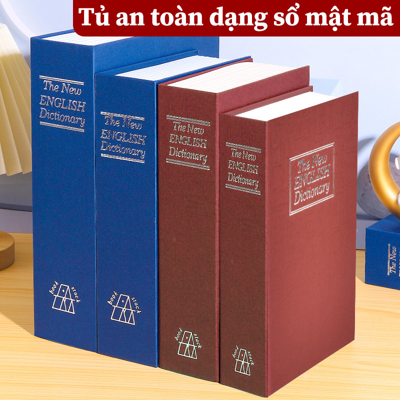 Hộp tiết kiệm an toàn, tiện lợi với mật khẩu, hộp sầm xơ hình quyển sách mini, hộp sầm xơ lõi kim loại an toàn