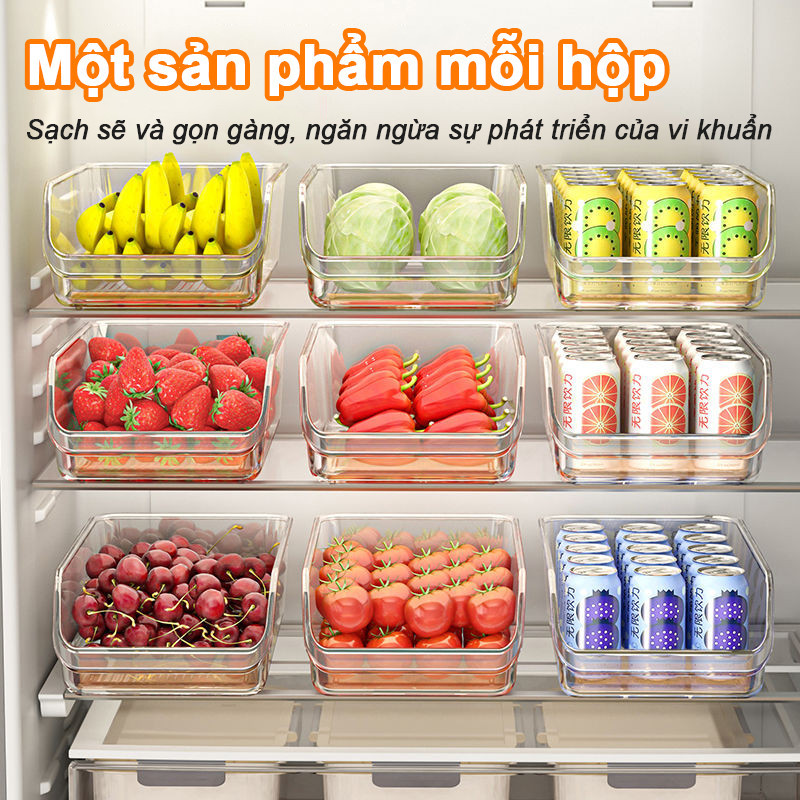 Hộp Bảo Quản Thực Phẩm Dạng Ngăn Kéo Cho Tủ Lạnh - Dung Tích Lớn, Đựng Rau Củ, Trái Cây, Trứng, Đồ Uống Đa Năng