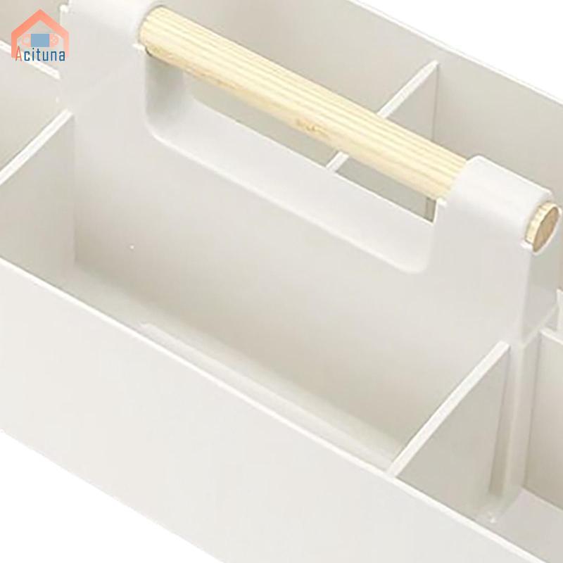 1x Hộp Bảo Quản W / Tay Cầm Cung Cấp Phân Loại Giá Đỡ Không Gian Làm Việc Tổ Chức PP Sáng Tạo Cho Bút Chì Trong Nhà Phòng Tắm Để Bàn Văn Phòng
