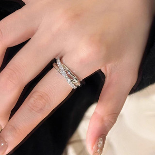 Nhẫn zircon ba vòng phong cách thời trang, mát mẻ