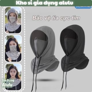 Mũ Chống Nắng Ngoài Trời Cao Cấp – Mũ Trùm Đầu Kèm Khẩu Trang, Chống Tia UV, Có Dây Rút (Loại Xịn 2 Màu)