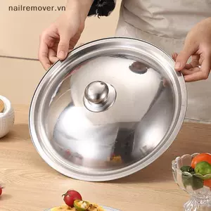 Nắp nồi tròn bằng thép không gỉ 10-32Cm Nắp nồi thay thế đa năng Chảo rán cạnh mịn Máy rửa chén an toàn cho nồi súp chảo chảo MỚI