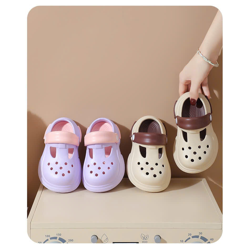 ( hàng sẵn ) sandal bé gái dép sục cho bé trai mềm êm chân mẫu mới đế chống trượt QCCC E2601 ( ảnh thật )