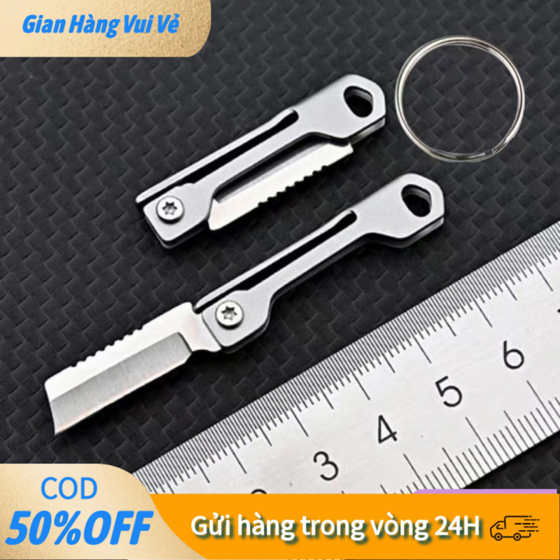 【48h】Dao khóa mini có thể treo trên vòng chìa khóa, được làm từ thép bền, là công cụ không thể thiếu