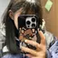 Mèo Doodle cho iPhone 16promax trường hợp iPhone 15 sáng tạo 14 lỗ lớn 12 mềm 78