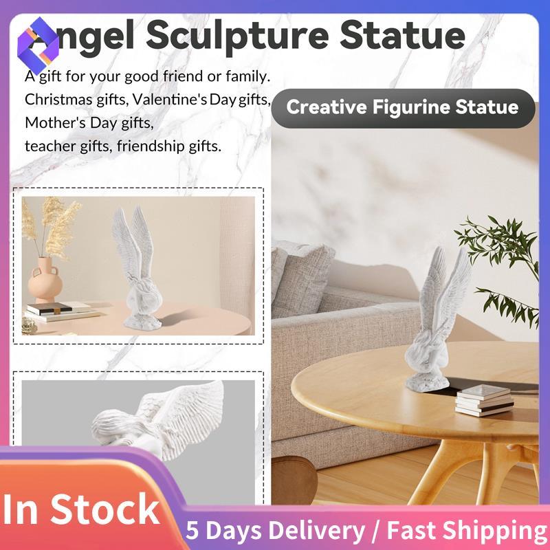 Thiên Thần Trắng Nhựa Cherubs Tượng Tượng, Tượng Tưởng Niệm Điêu Khắc Thiên Thần Đáng Yêu Trang Trí Nhà Cửa Trong Nhà, Cánh Trắng Dễ Dàng Lắp Đặt Dễ Dàng Sử Dụng -L
